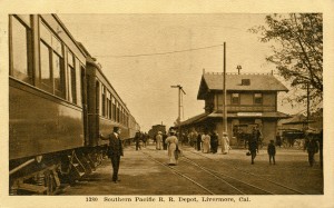 Southern Pacific R. R. Deopt, Livermore, California, mailed 1912                                                